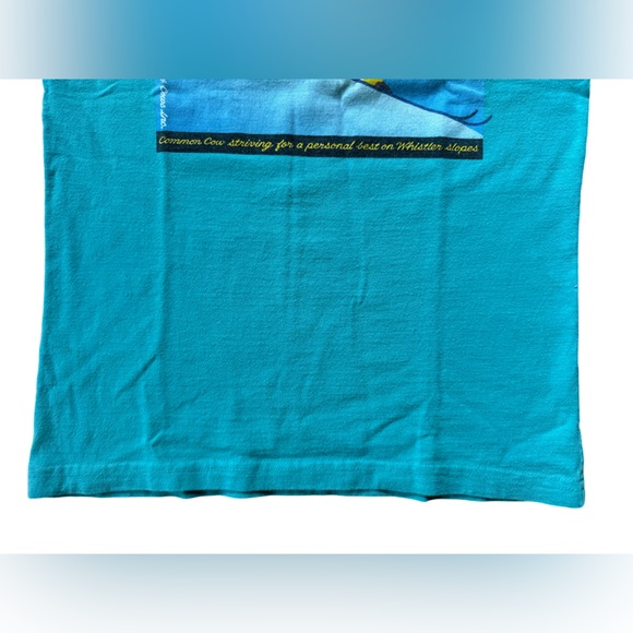 Cows Vintage 1990's Skiing Blue Small T-Shirt - Picture 8 of 10